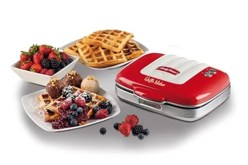 Ariete Party Time 1973 Piastra Waffle Rossa 700W Antiaderente