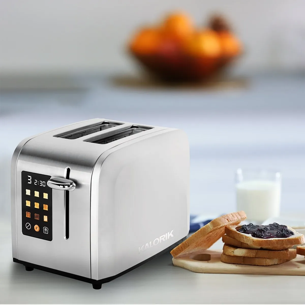 Kalorik Rapid tostapane 2 fette touchscreen inox 8 dorature