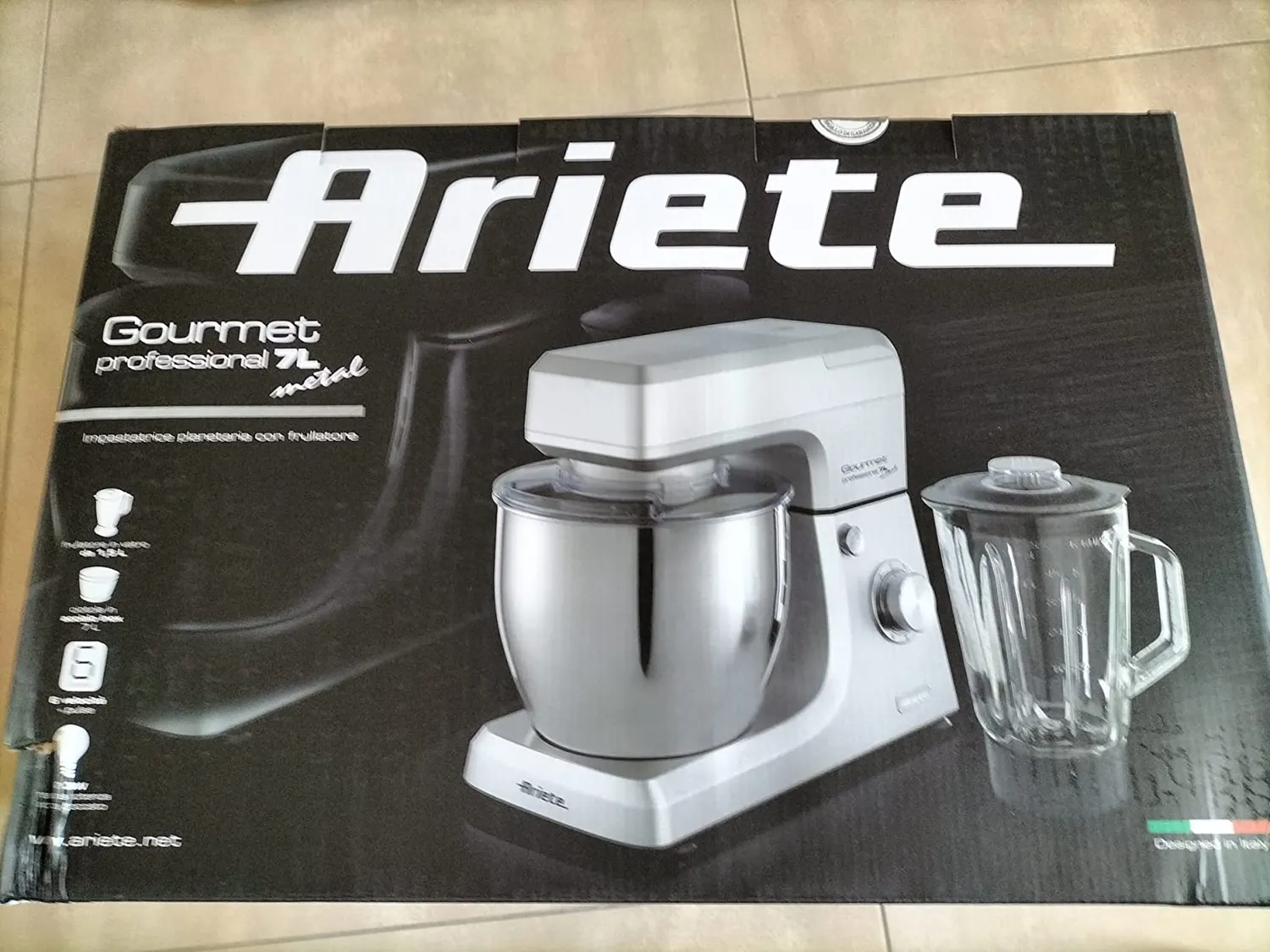 Ariete Gourmet Professional 1598/00 impastatrice planetaria bianco 7L 1200W