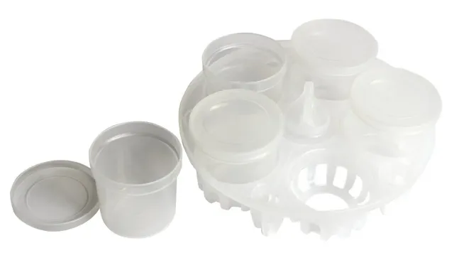 Instant Set 5 Tazze Yogurtiera 170 ml con Rastrelliera Ermetiche