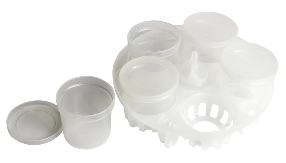 Instant Set 5 Tazze Yogurtiera 170 ml con Rastrelliera Ermetiche