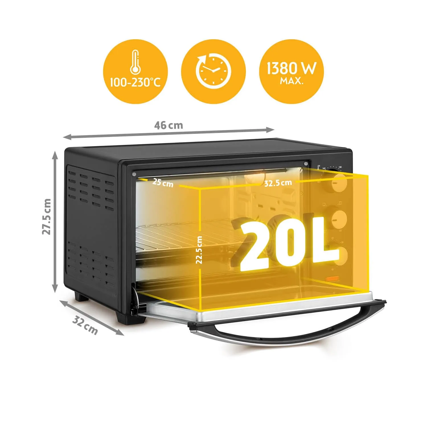 First Austria 20L mini forno elettrico 1380W 230°C
