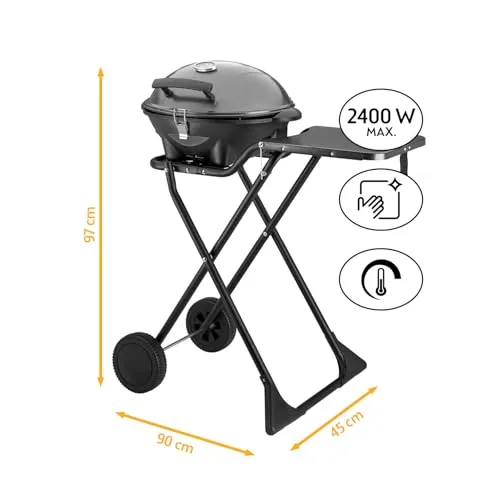 First Austria 2in1 barbecue elettrico 2400W coperchio