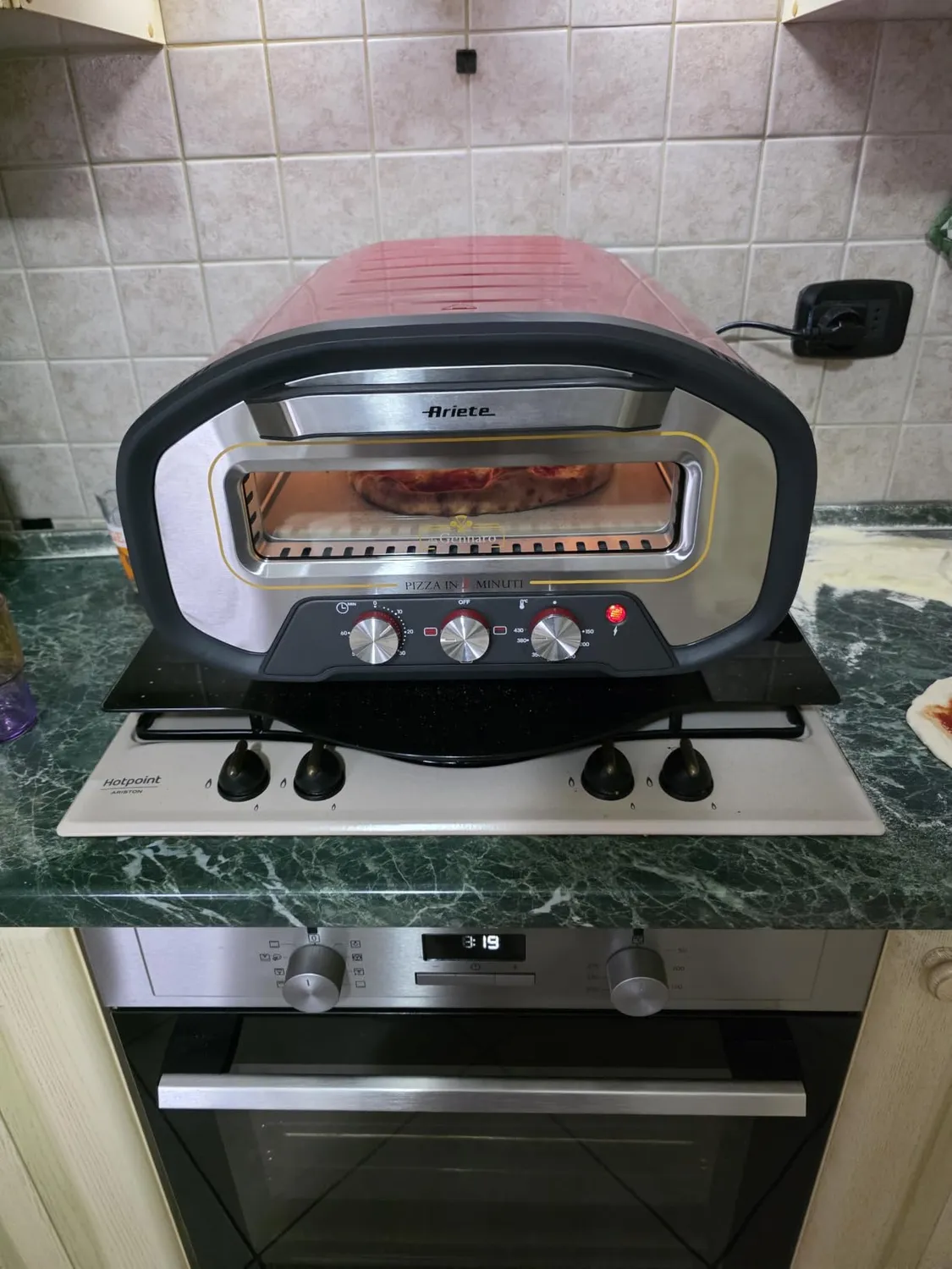 Ariete 928 forno pizza con oblo pietra 400 gradi rosso