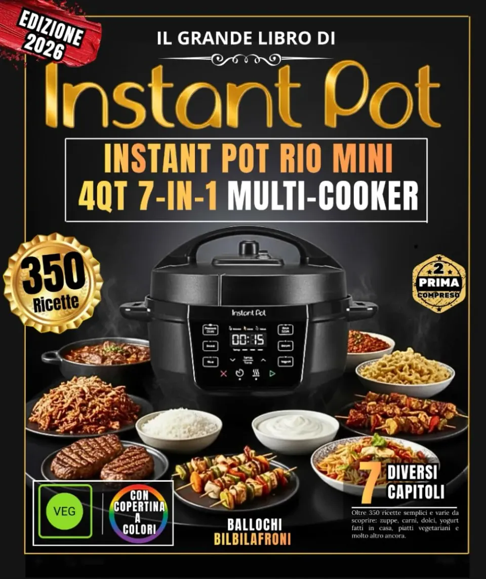 Instant Pot Rio Mini 4QT libro ricette 350 piatti yogurt dessert