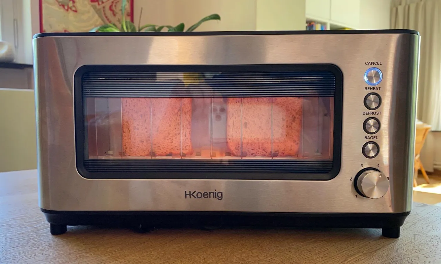 Koenig VIEW7 Tostapane 2 Fette Vetro Trasparente 1200W