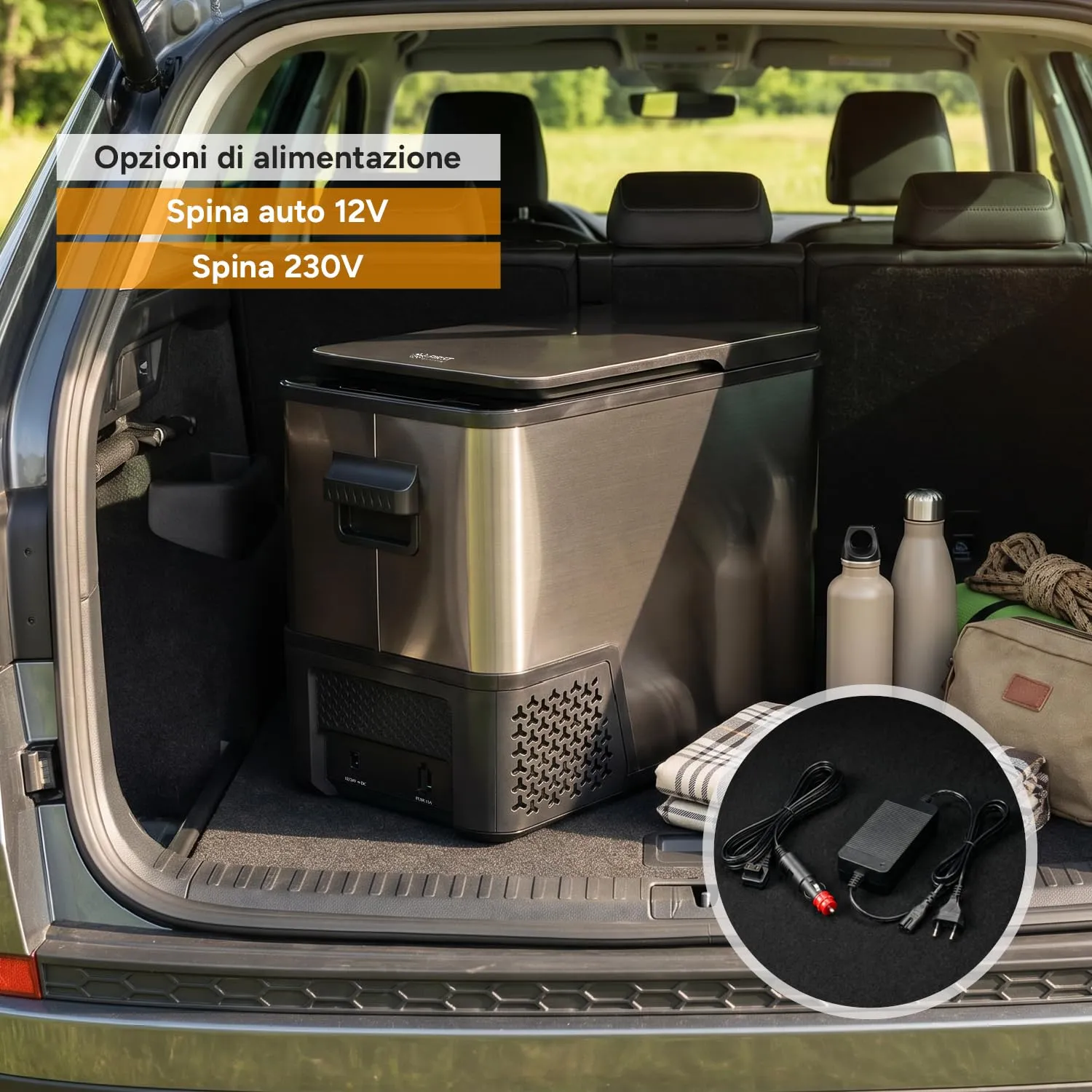 First Austria TZS Frigo a Compressore Portatile 38L Dark Steel -20°C