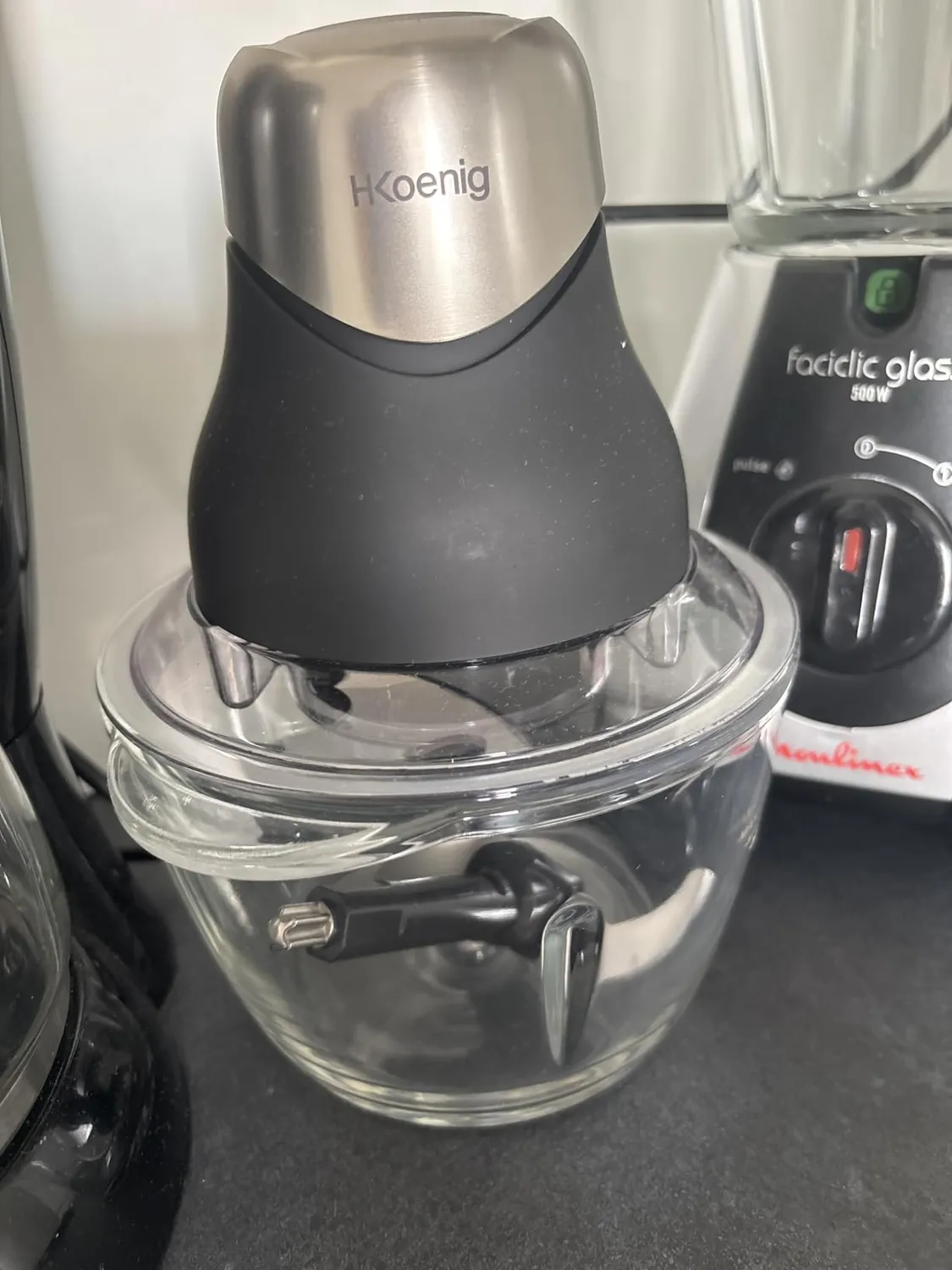 H.Koenig LEO8 Mini Tritatutto Vetro 1L 320W con Coperchio