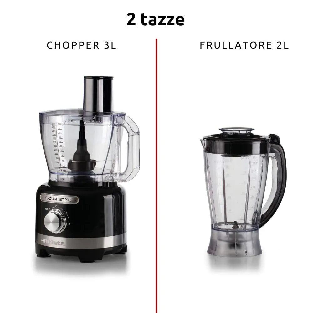 Ariete 1782 Gourmet Pro Robot Cucina 3L+2L Nero 1000W