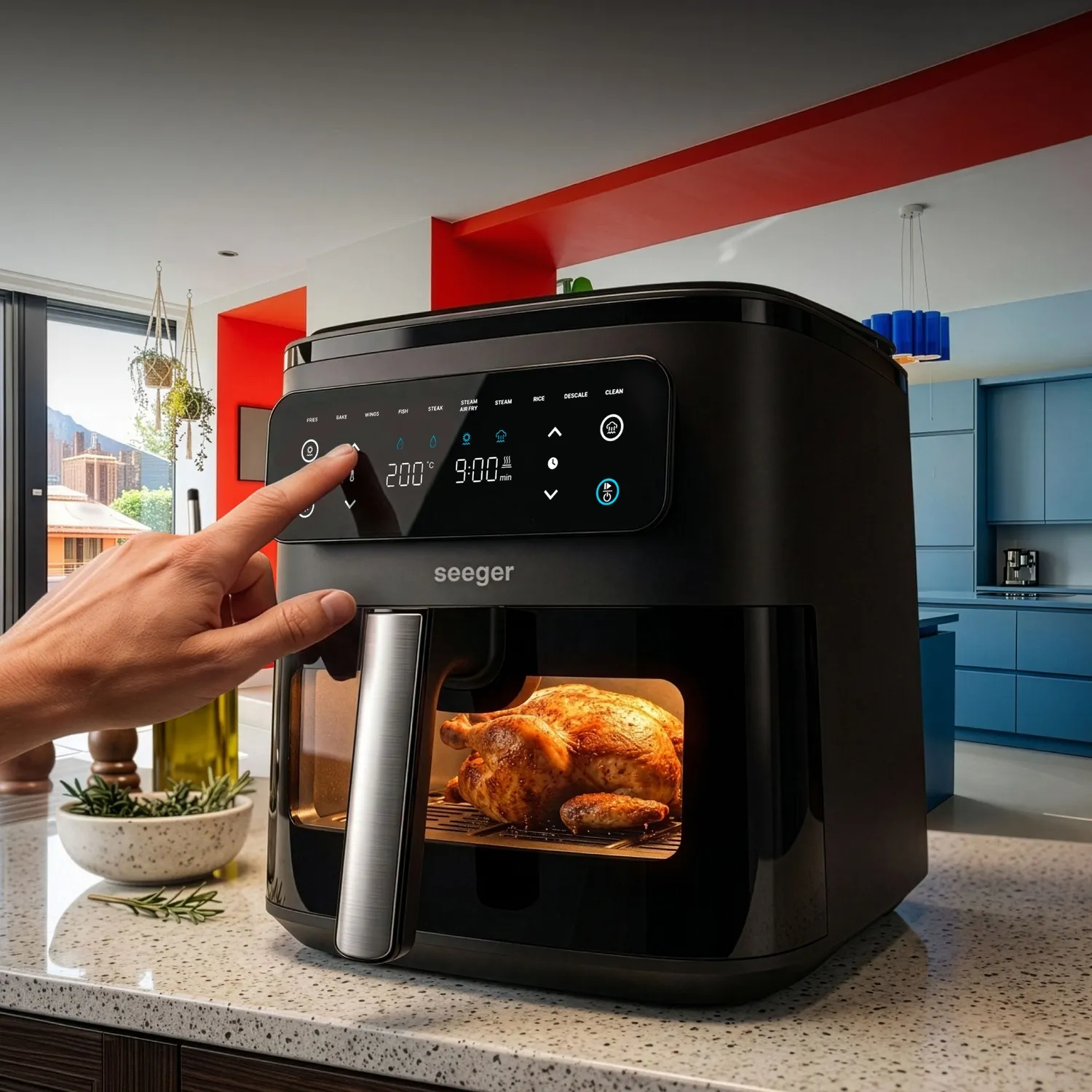 Seeger SteamFry Friggitrice ad Aria 7 Litri a Vapore