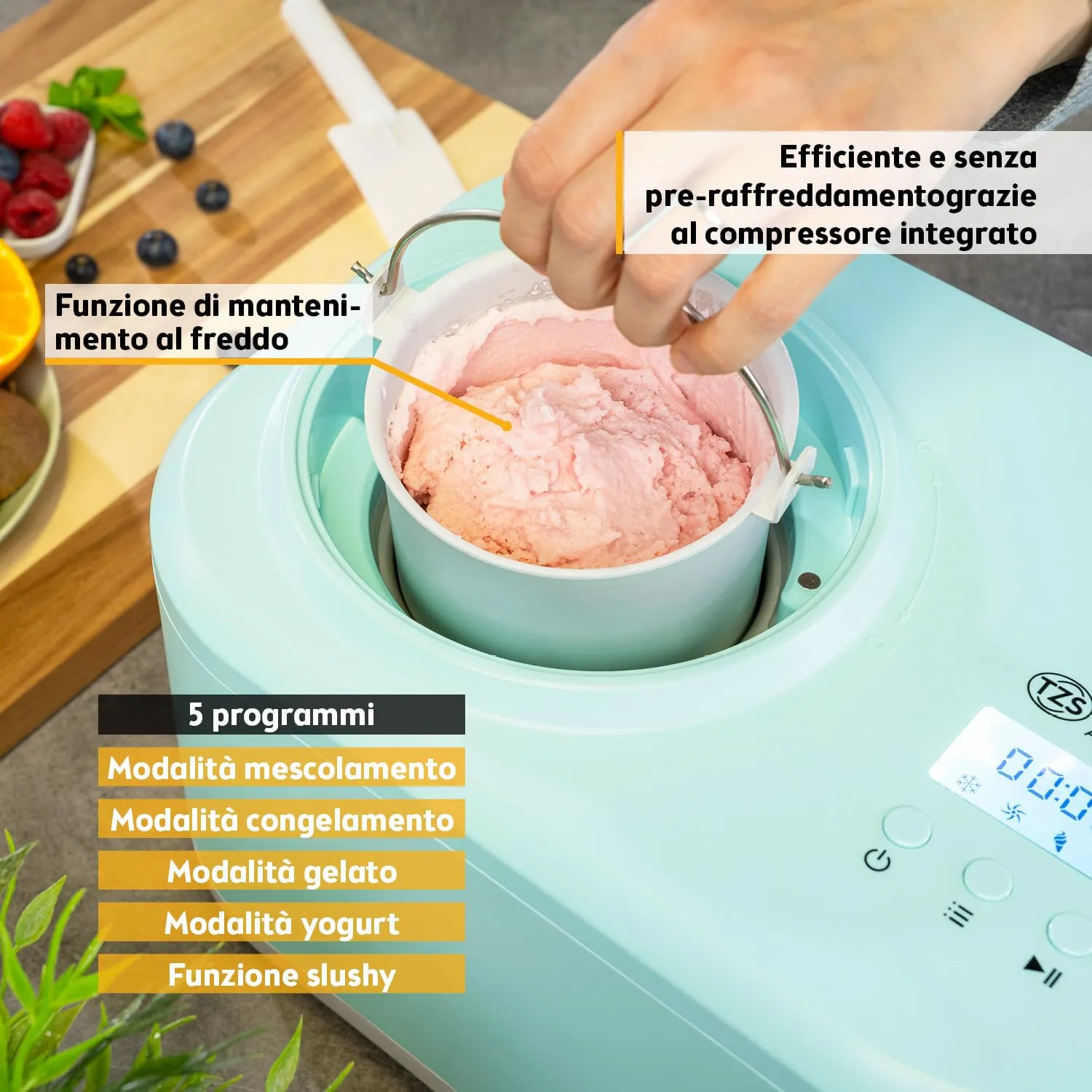 First Austria gelatiera 1L compressore menta yogurt