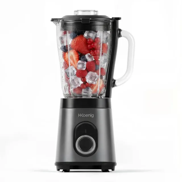 H.Koenig MXK36 frullatore vetro 1,5L 550W tritaghiaccio inox