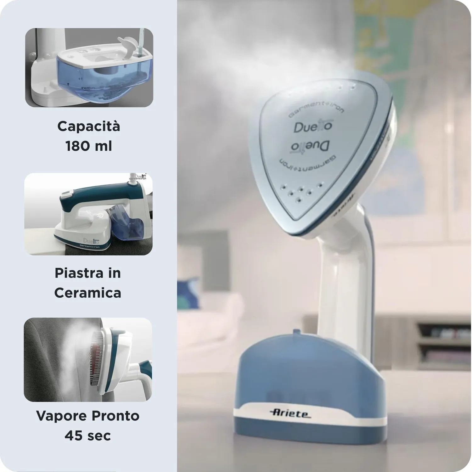 Ariete Duetto 6246 ferro verticale 1000W bianco blu