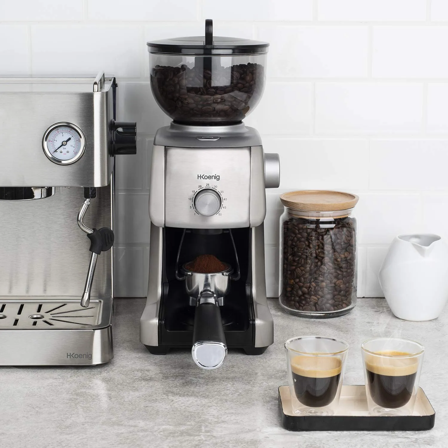 H.Koenig GRD830 macinacaffè conico elettrico 400g 16 livelli
