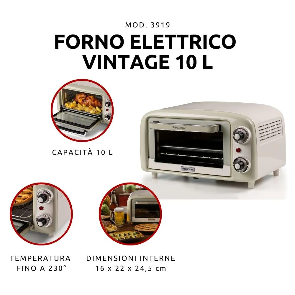 Ariete 3919 Forno Elettrico Vintage 10L Beige