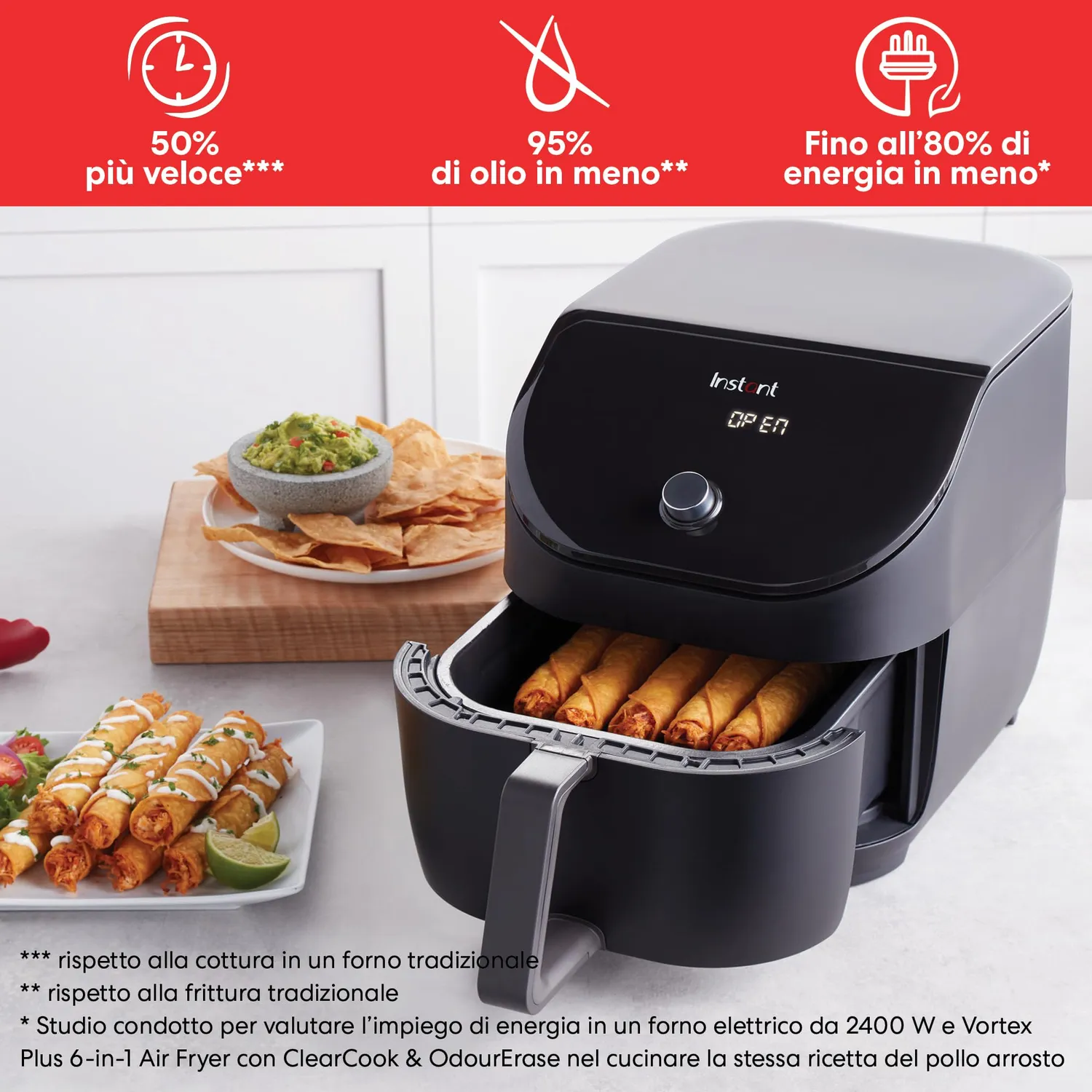 Instant Vortex Slim friggitrice aria nera 5,7L
