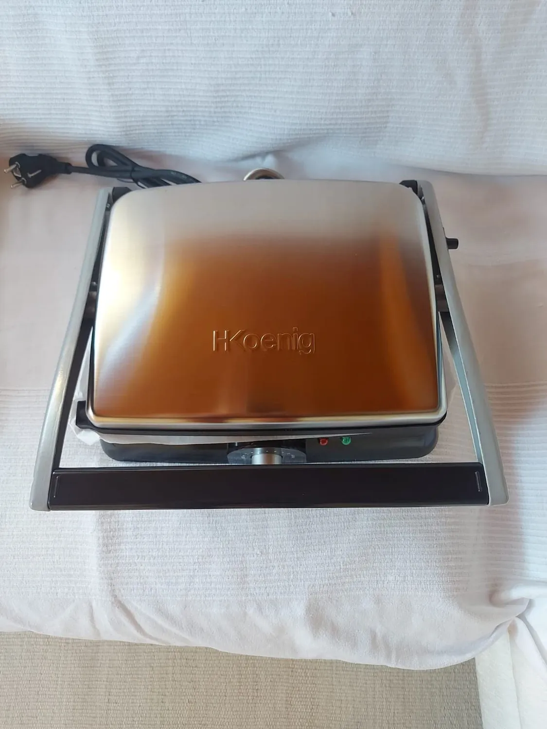 H.Koenig GR20 Bistecchiera Grill 2000W Acciaio Inox