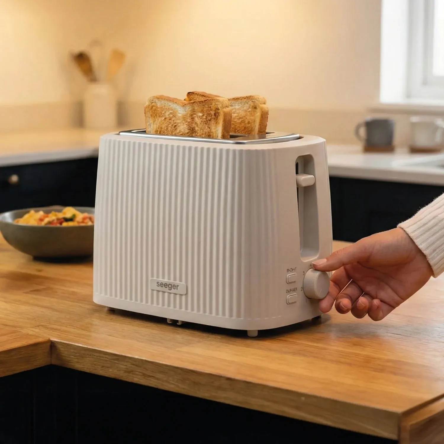 Seeger Toaster tostapane beige coste design compatto