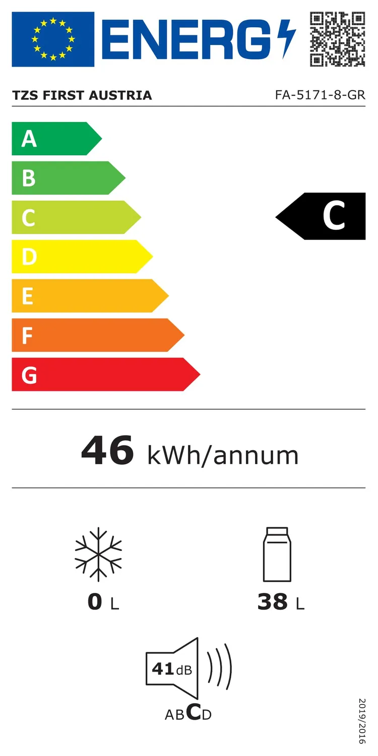 First Austria TZS Frigo a Compressore Portatile 38L Dark Steel -20°C