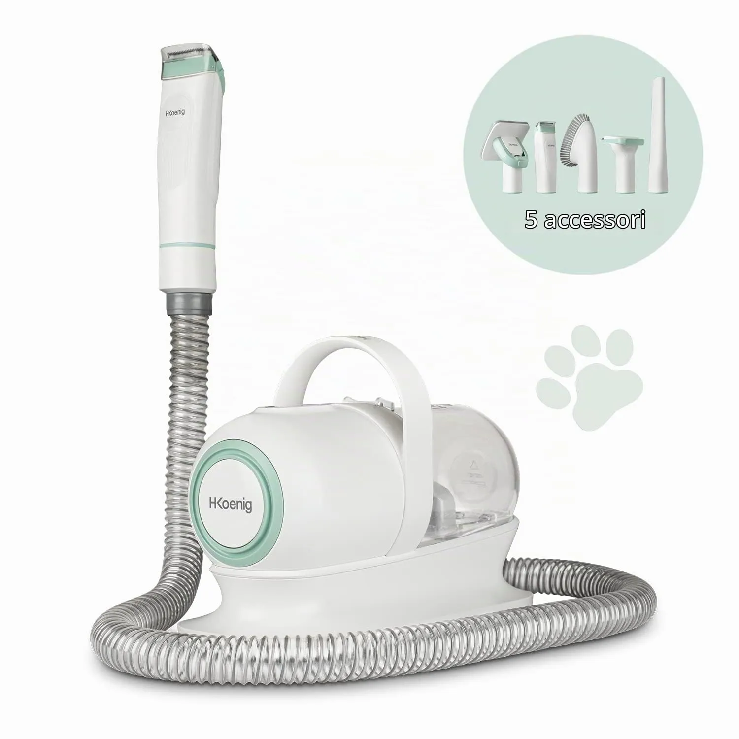 Koenig PAW400 Aspiratore Toelettatura Cani 1L 300W Bianco