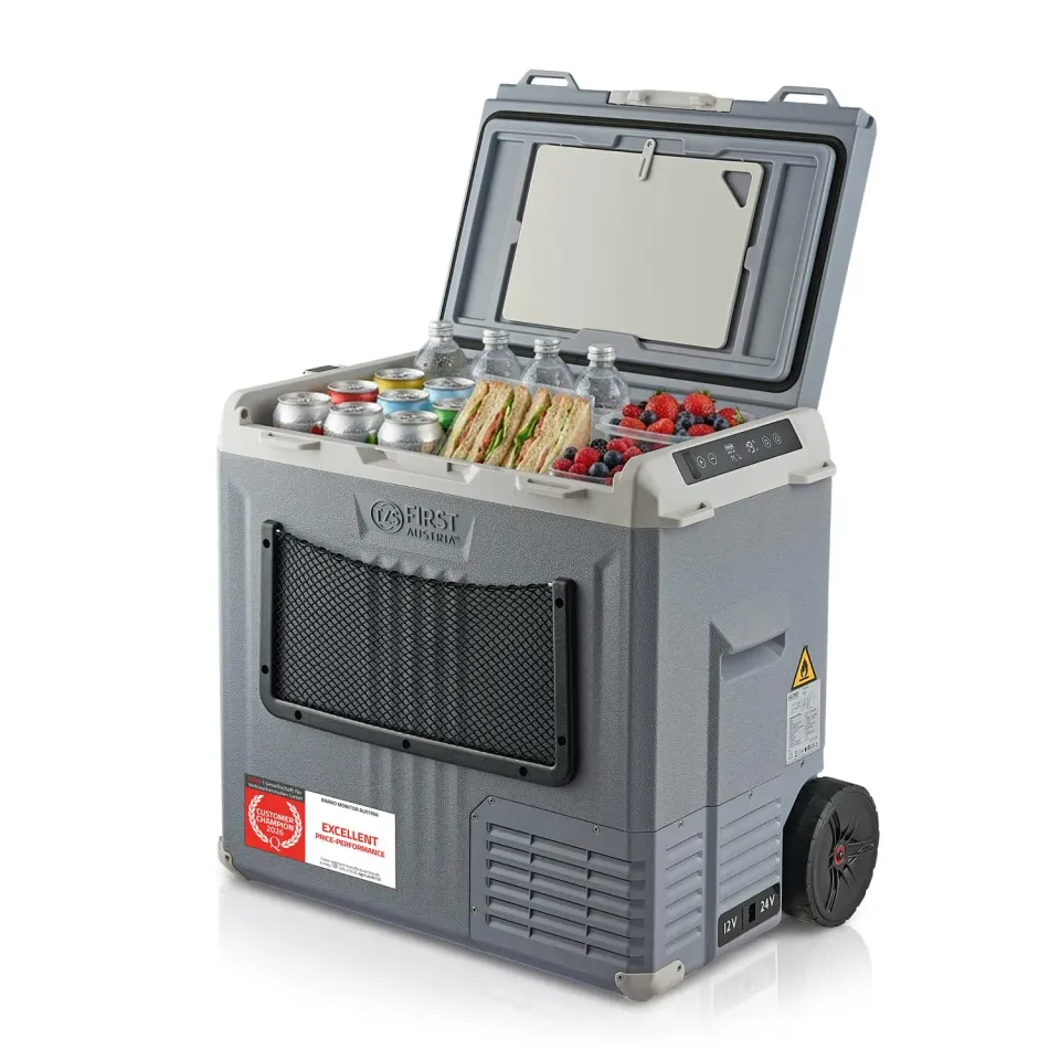 First Austria Frigo a Compressore Portatile 50L Grigio -20°C