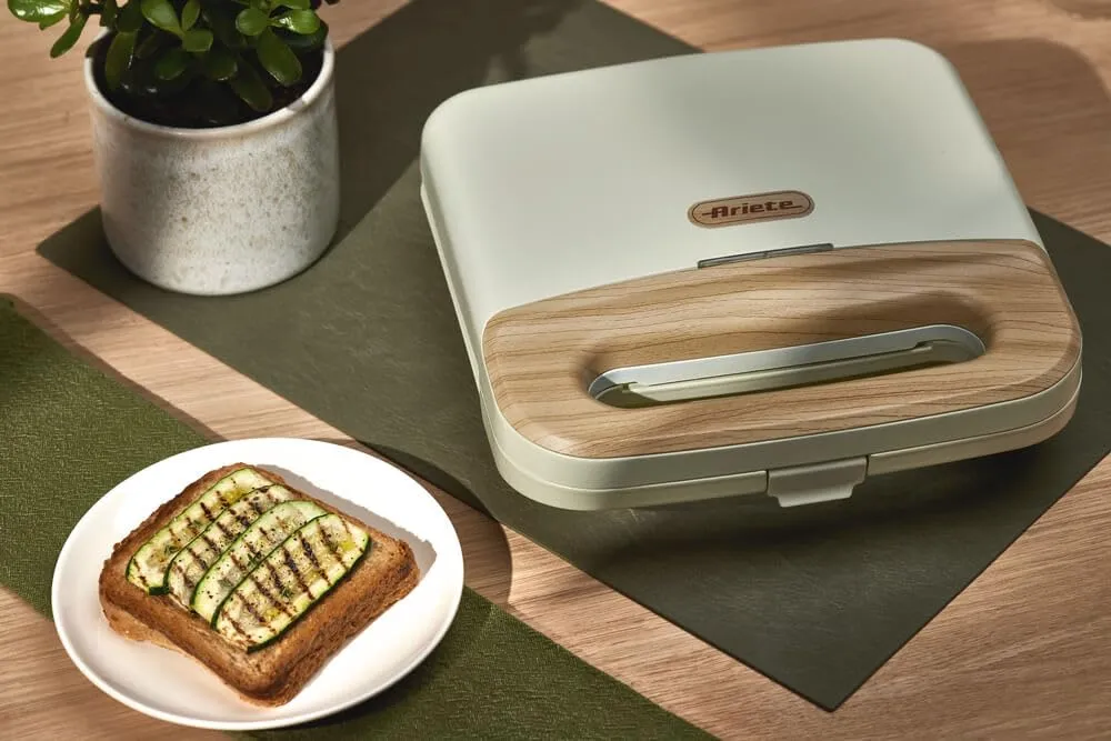 Ariete Breakfast Wood 1971 Tostiera Panini Beige 750W