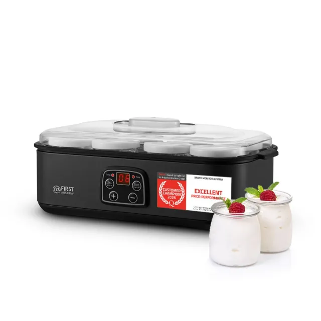 First Austria Yogurtiera Elettrica 8 Vasetti Grigio 1,4L