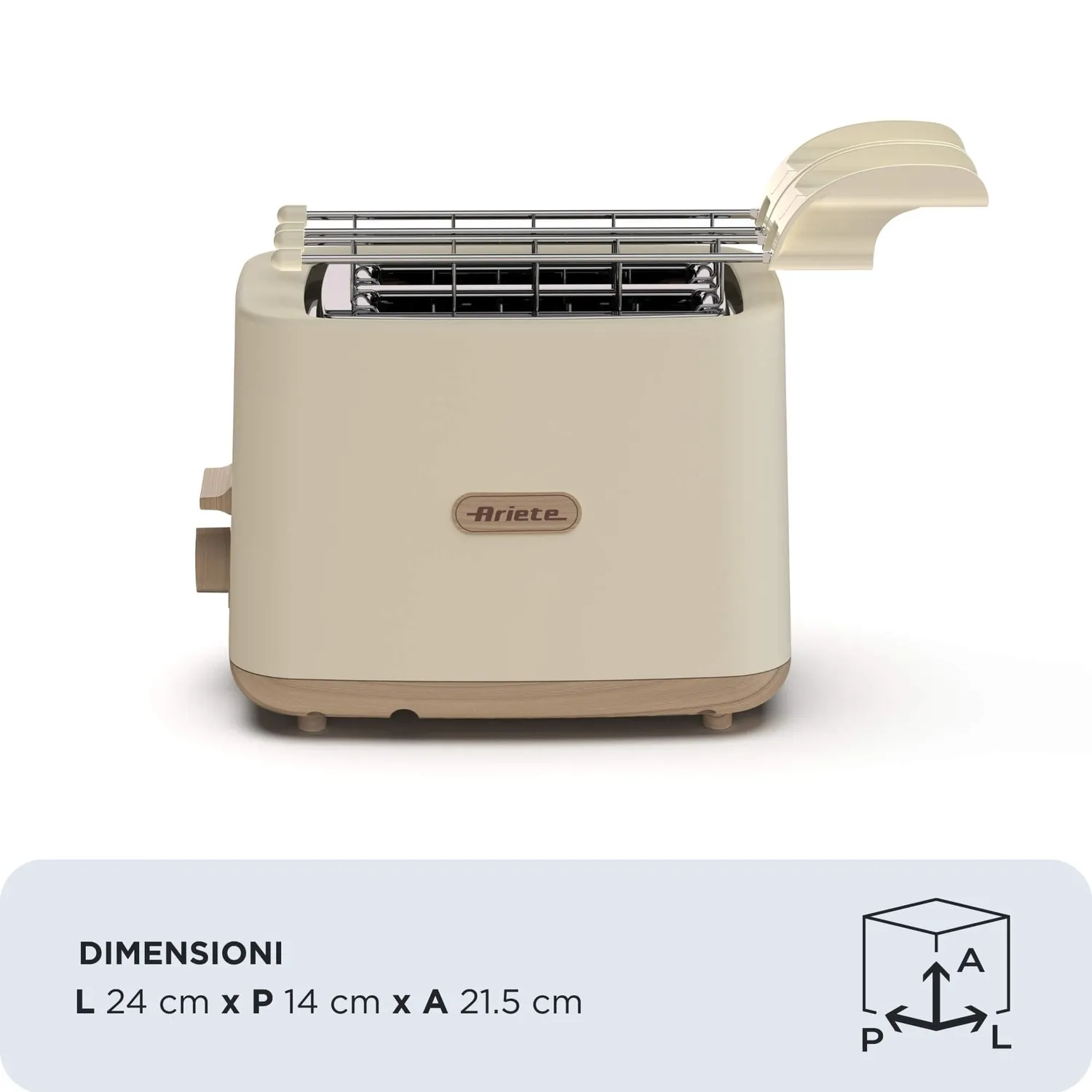 Ariete Breakfast Wood 157 tostapane beige con pinze
