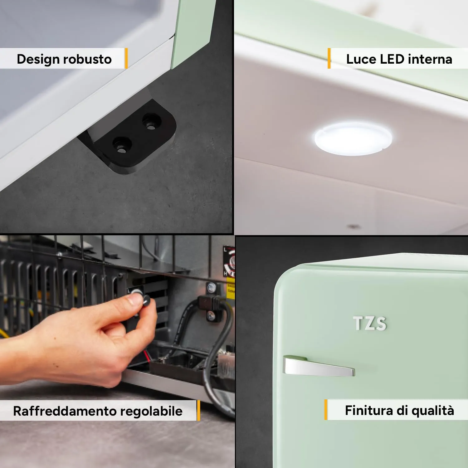 First Austria minifrigo retrò 40L verde chiaro silenzioso