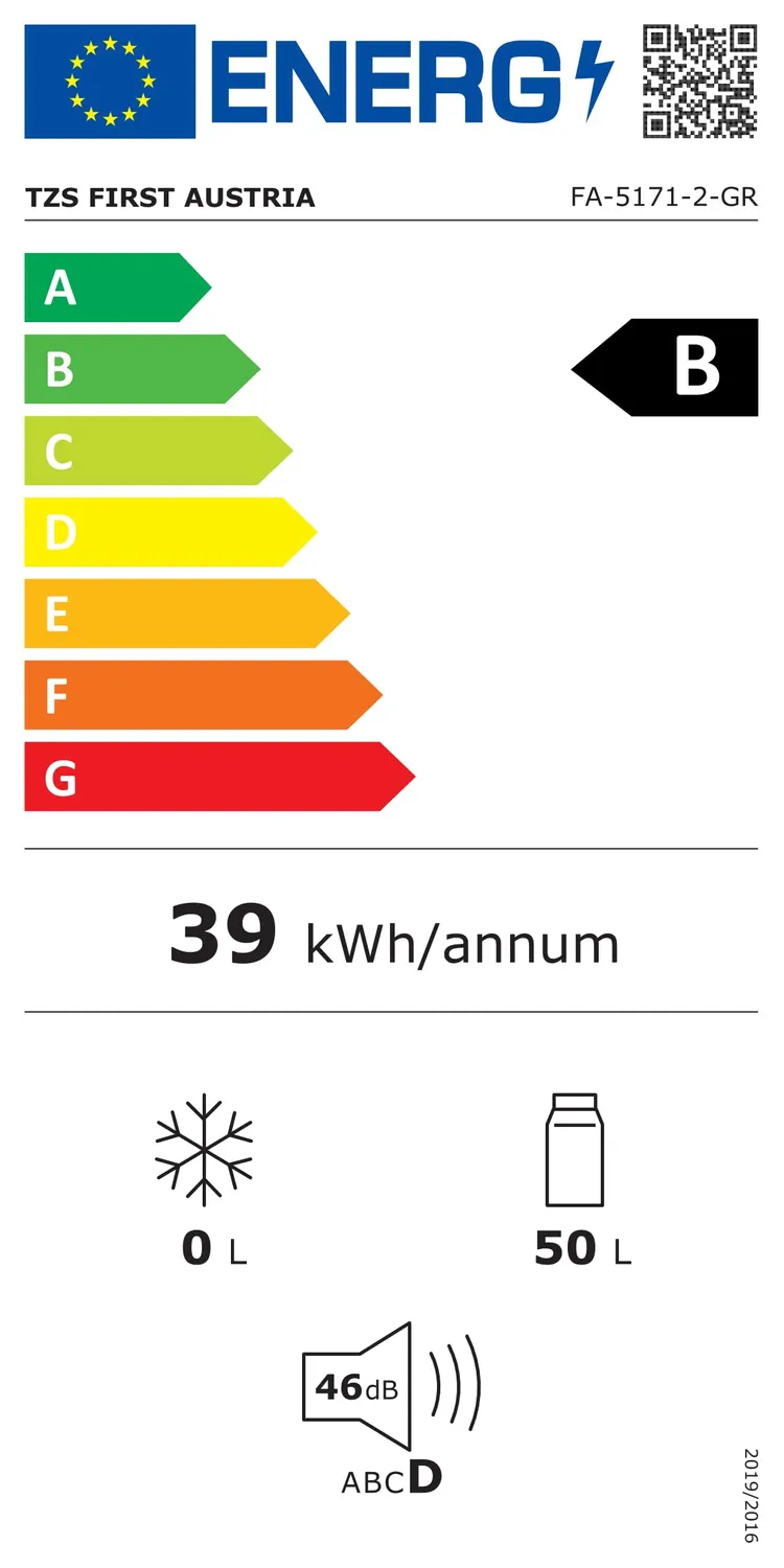 First Austria Frigo a Compressore Portatile 50L Grigio -20°C