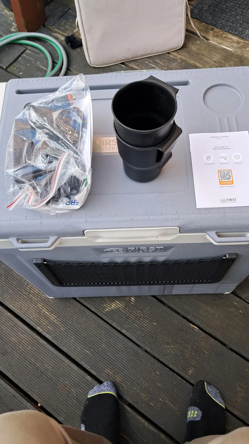 First Austria Frigo a Compressore Portatile 50L Grigio -20°C