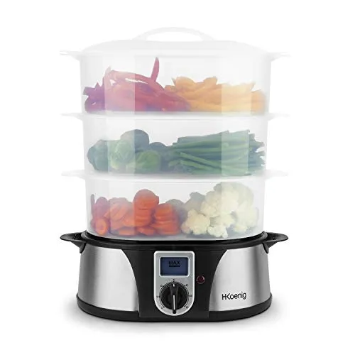 H.Koenig VAP12 vaporiera elettrica 12 L inox timer 60 min