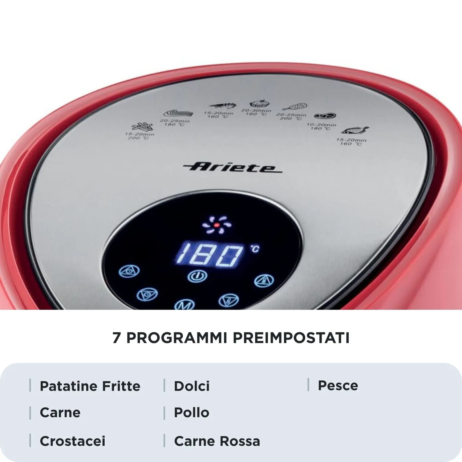Ariete Airy Fryer XXL 4618 friggitrice ad aria rossa 7L