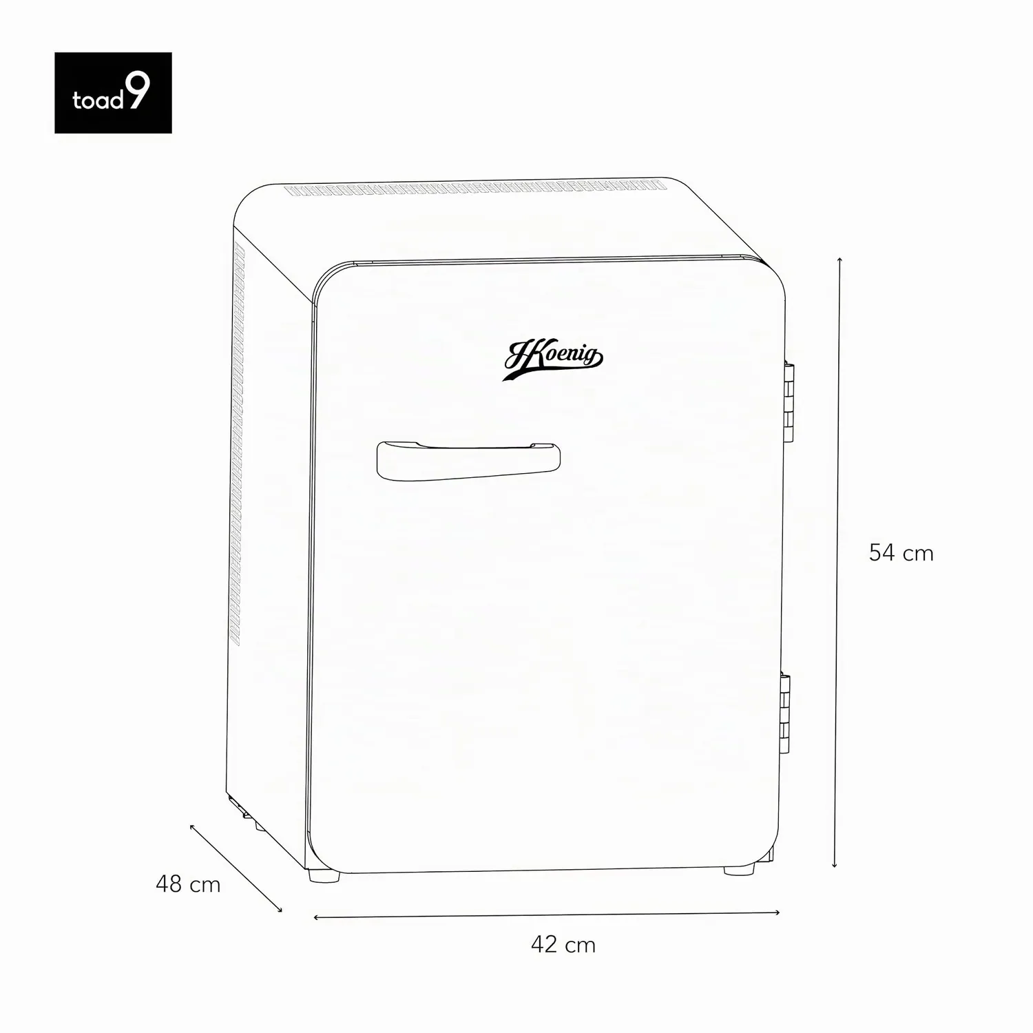 Koenig TOAD9 minibar retrò 31 L nero