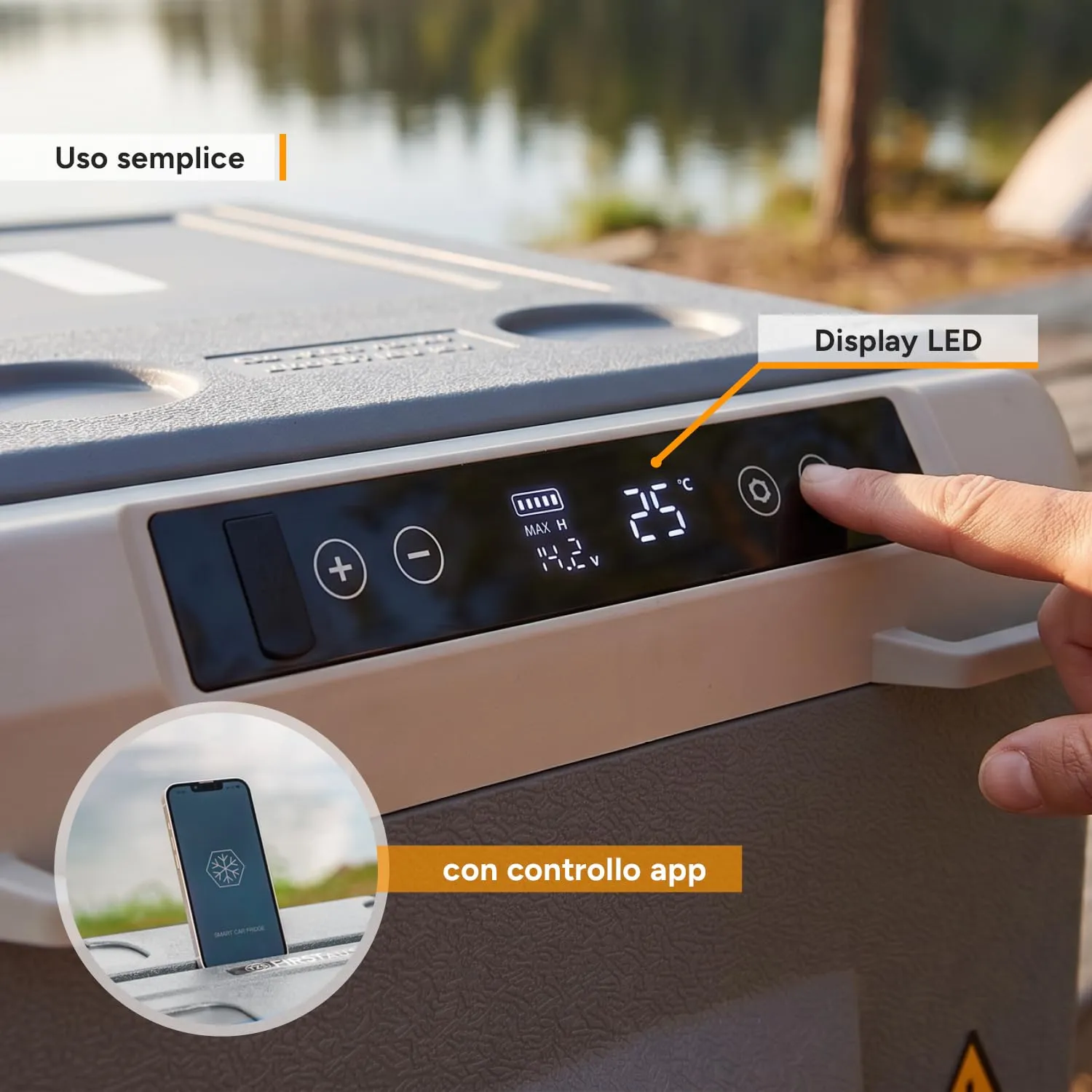 First Austria Frigo a Compressore Portatile 50L Grigio -20°C