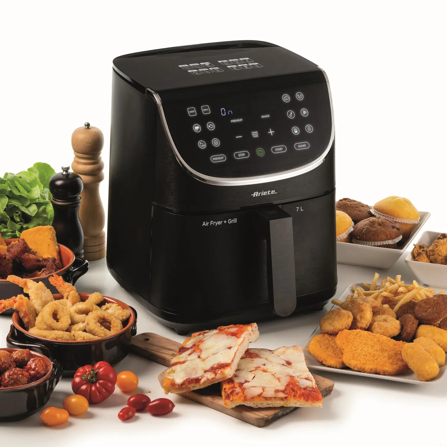 Ariete Airy Fryer 4627 Friggitrice ad Aria 7L Nera Max Crisp