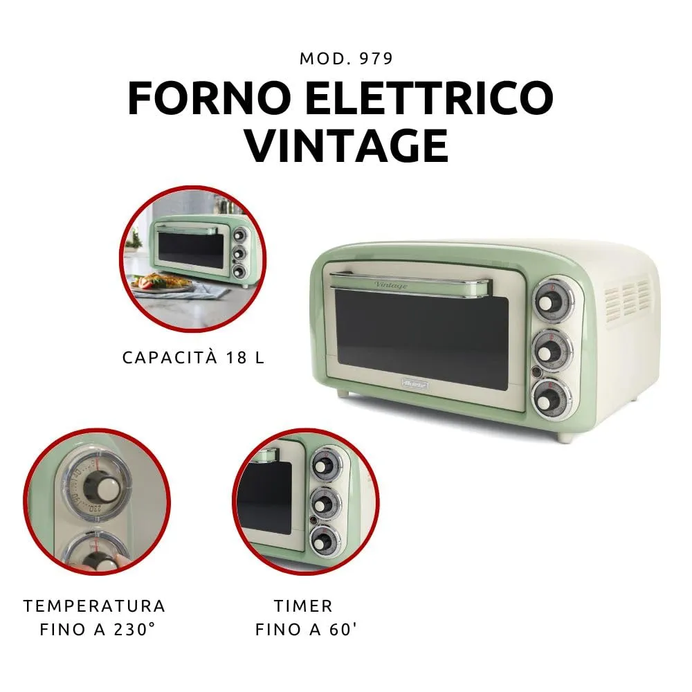 Ariete 979 Vintage forno elettrico 18L verde