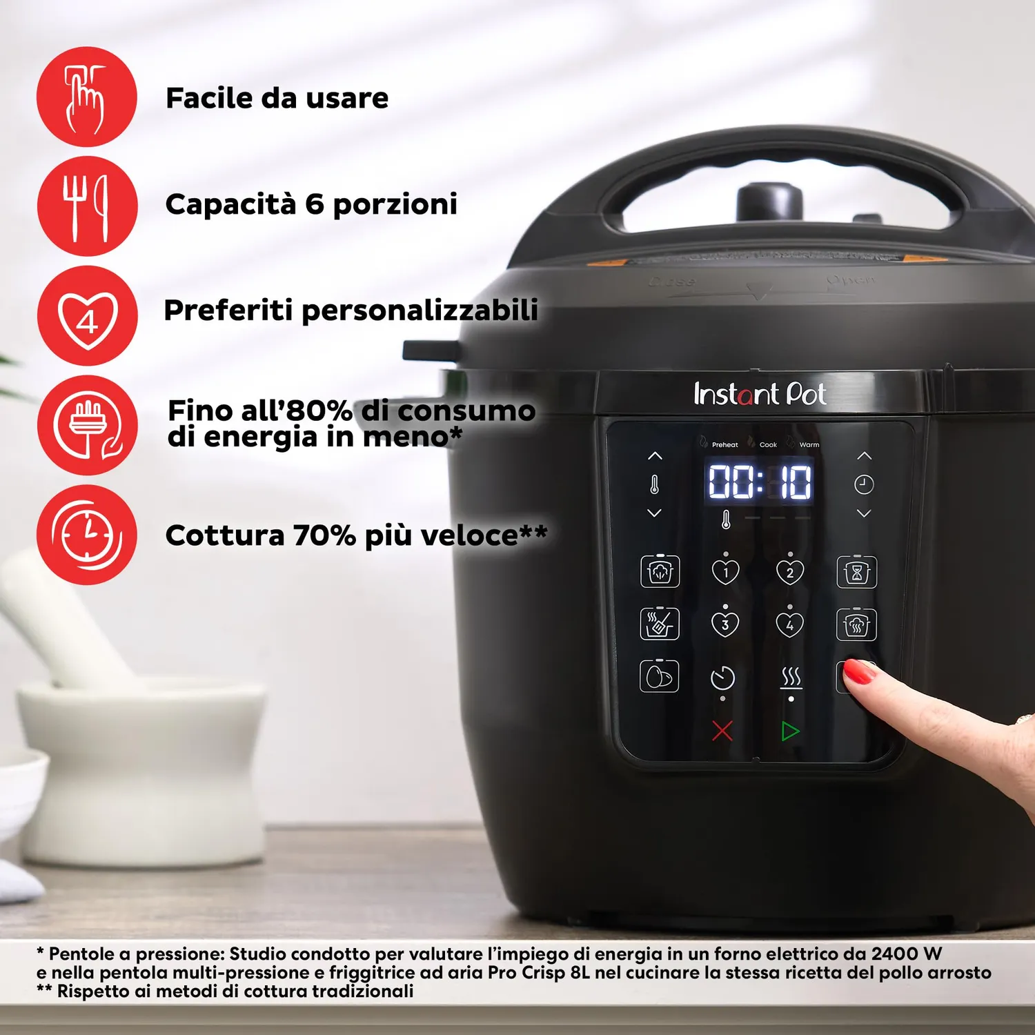 Instant Pot Multicooker 7in1 Pentola 5,7L 6 Porzioni
