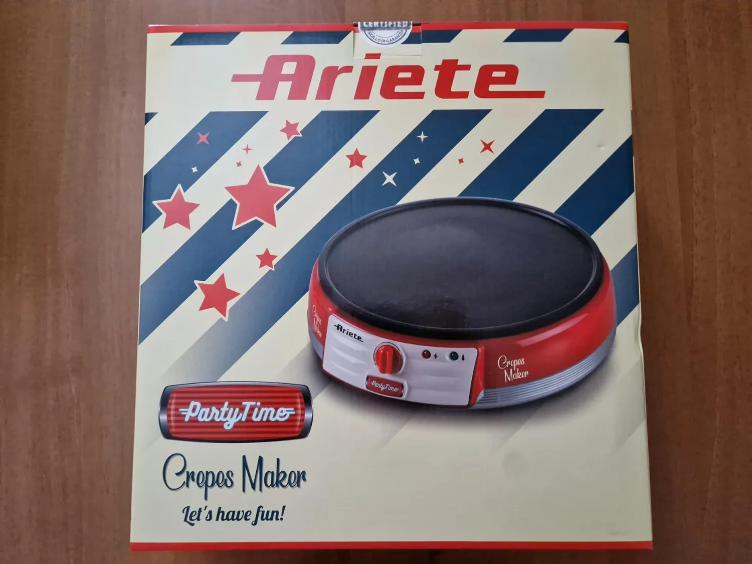 Ariete Party Time 202 crepiera elettrica rossa antiaderente
