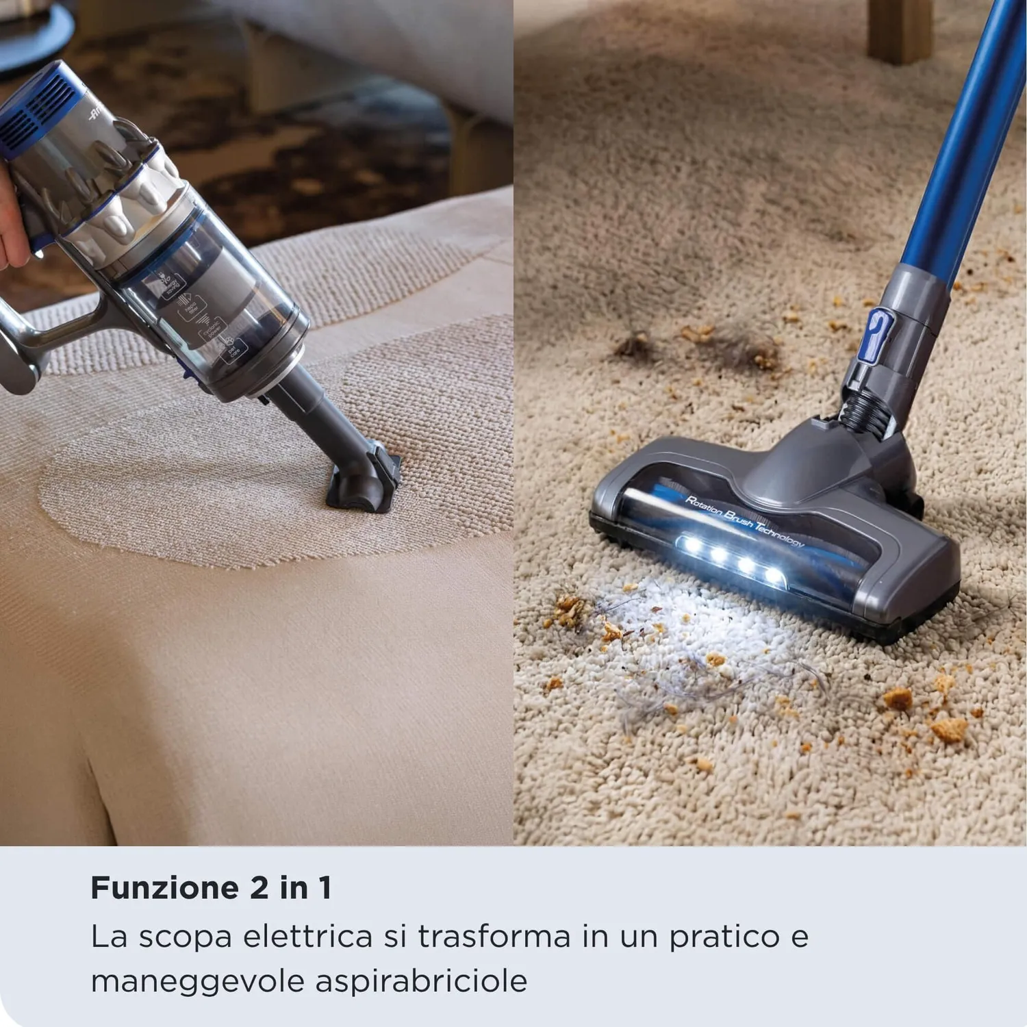 Ariete 2362 scopa elettrica con filo 600W 2in1 aspirabriciole HEPA