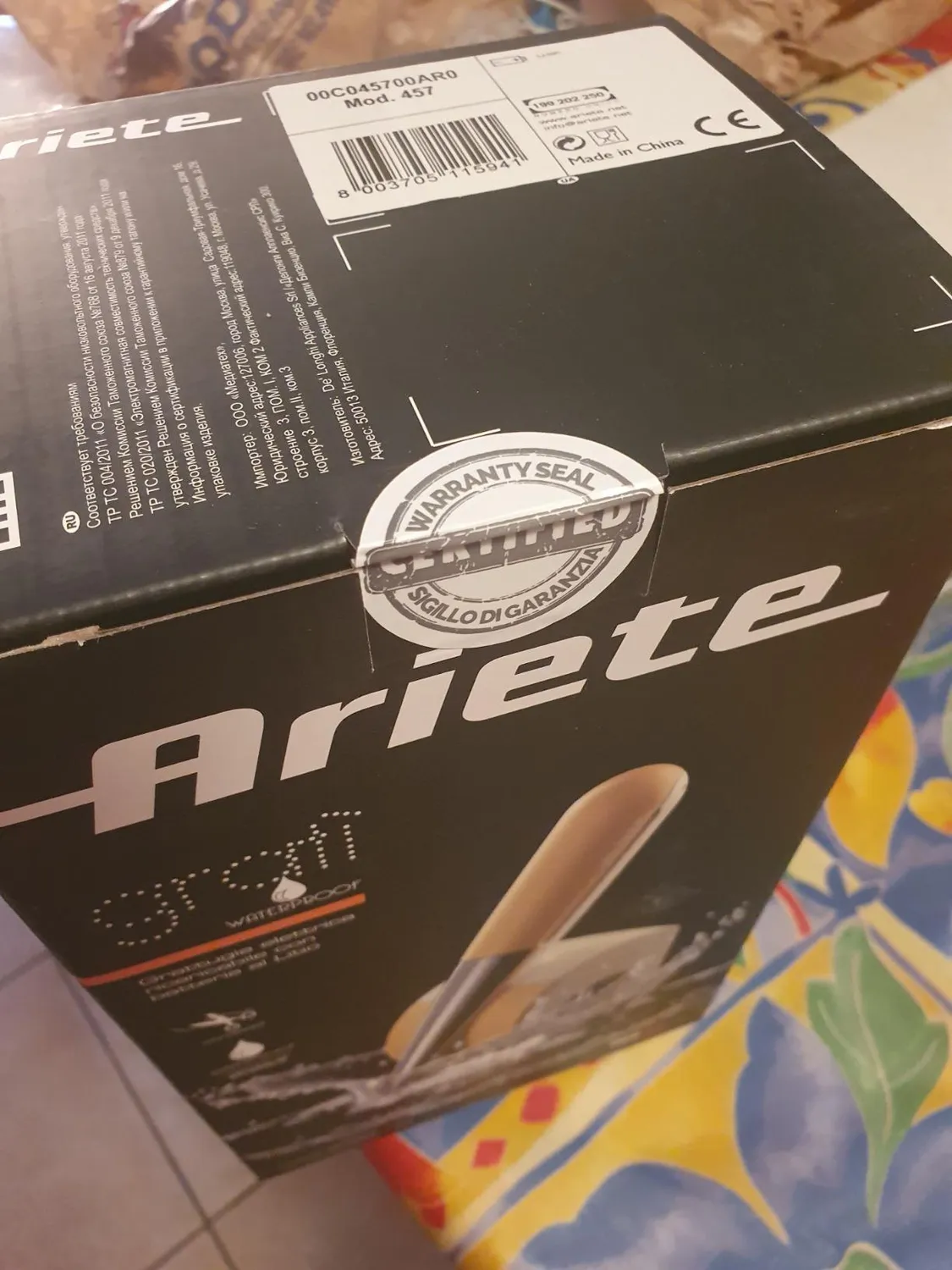 Ariete 457 Gratì Waterproof grattugia elettrica