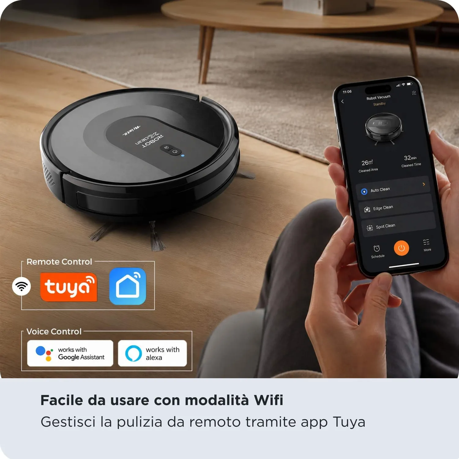 Ariete X-Clean 2719 robot aspirapolvere lavapavimenti wifi 3in1 HEPA