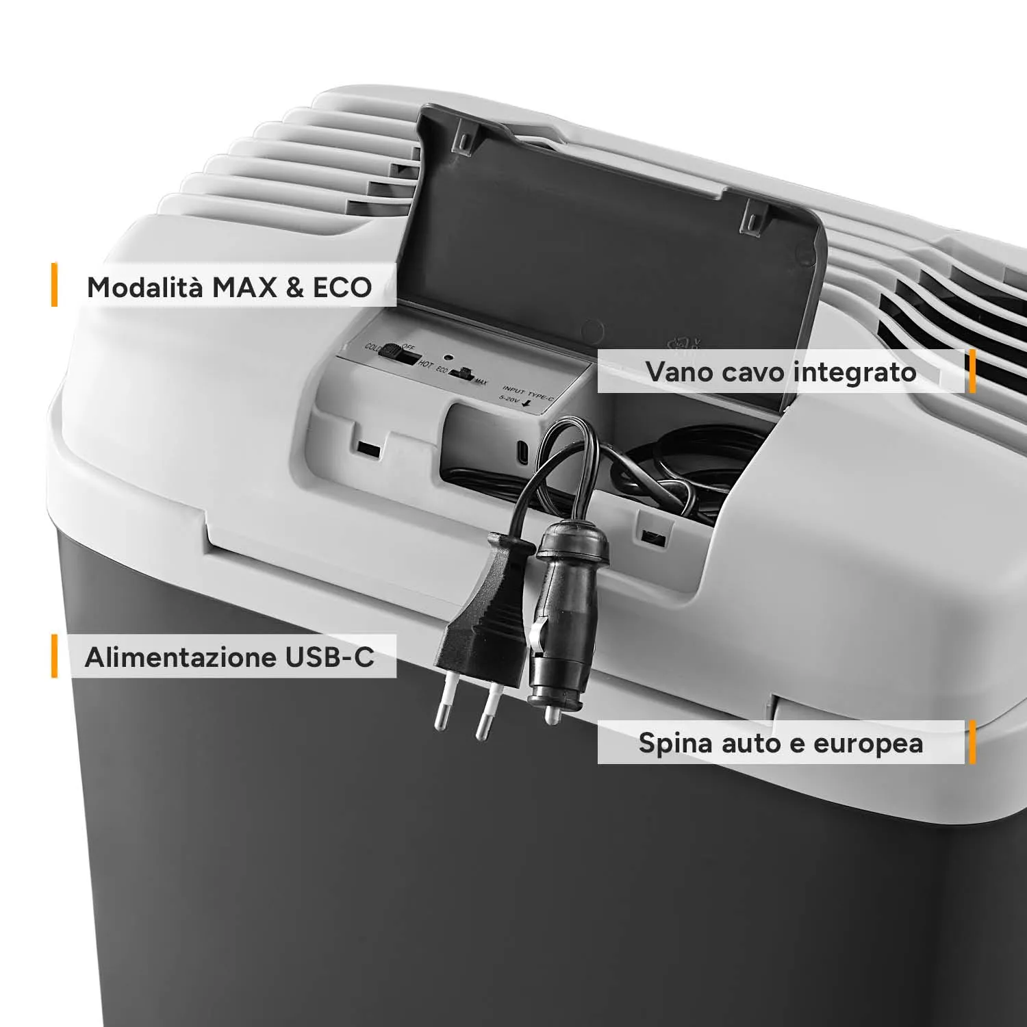 First Austria TZS 24L Frigo Portatile Nero Caldo e Freddo