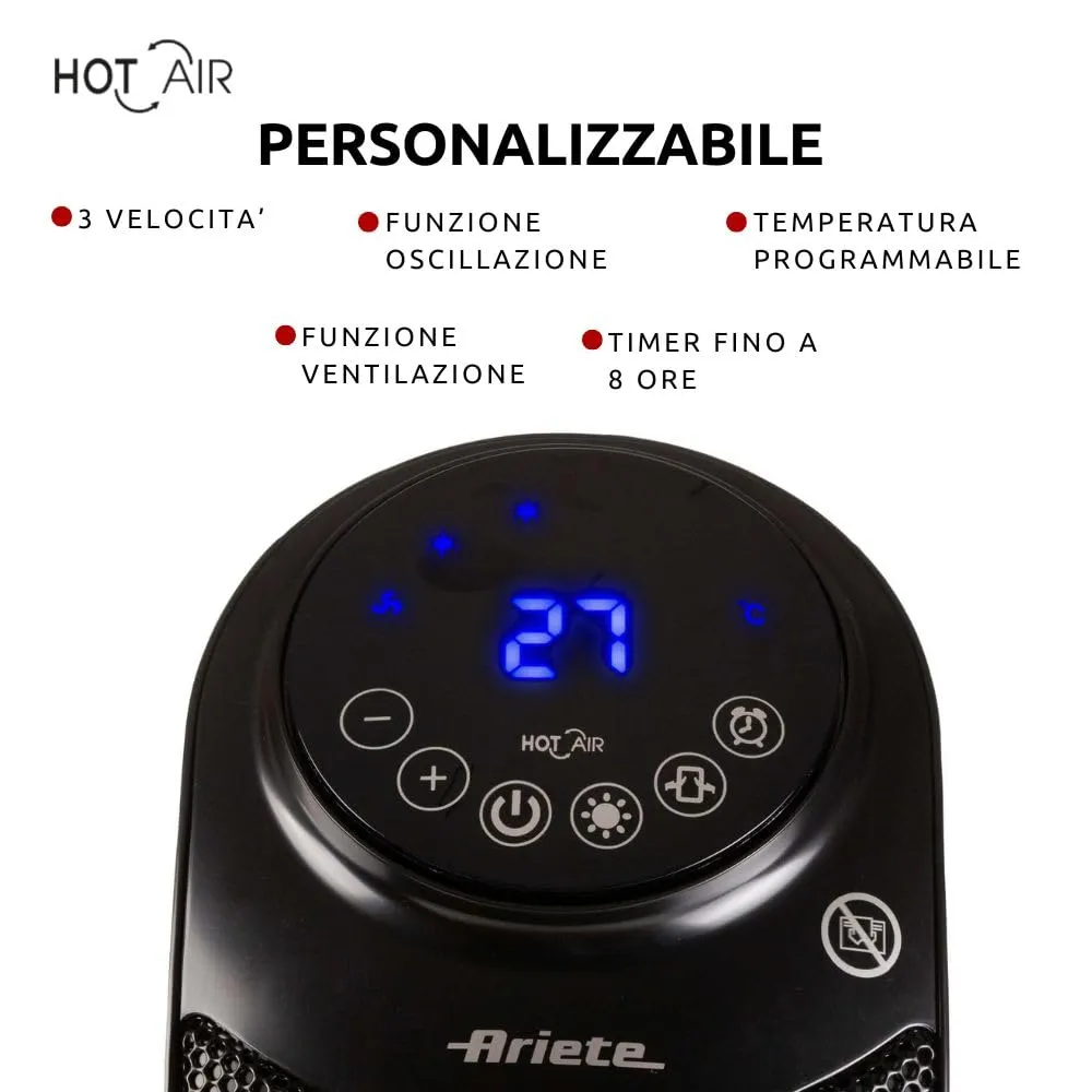 Ariete 8213 termoventilatore torre 2200 W nero