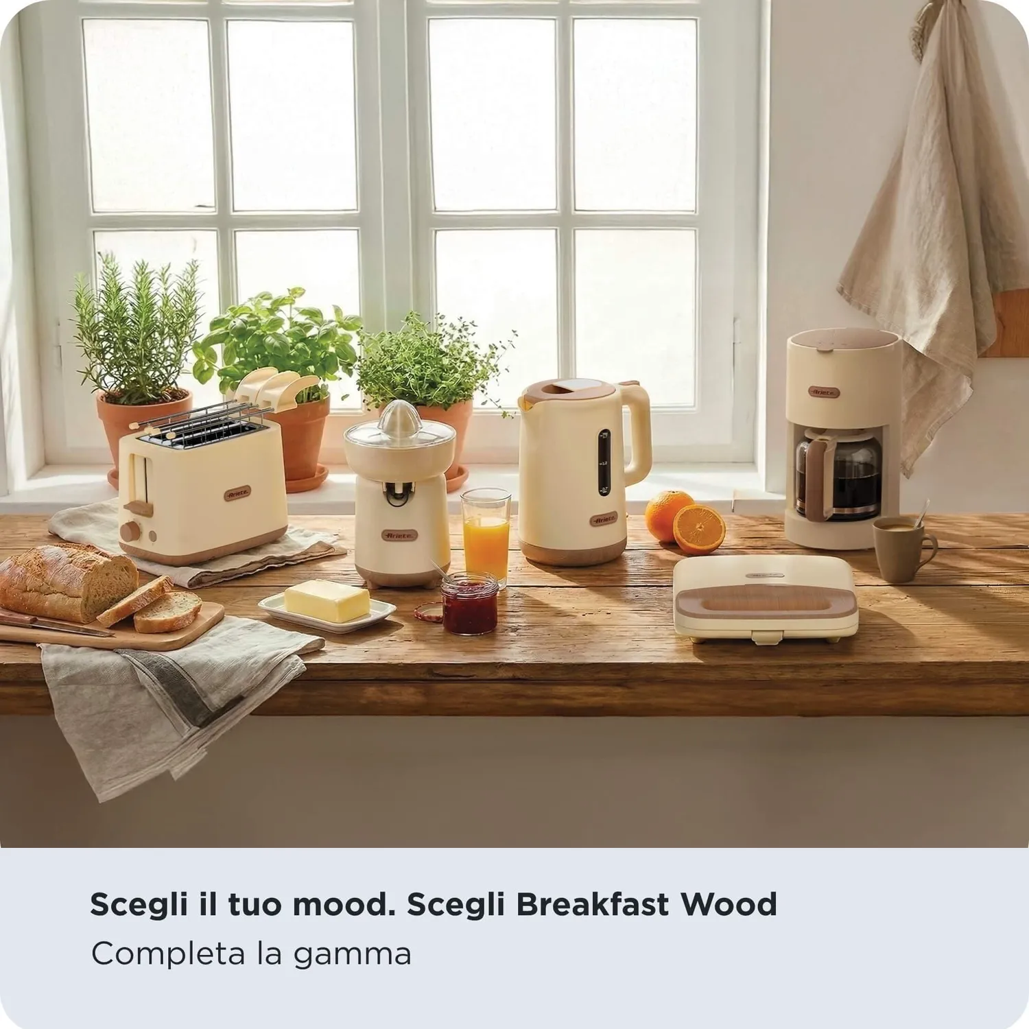Ariete Breakfast Wood 1971 Tostiera Panini Beige 750W