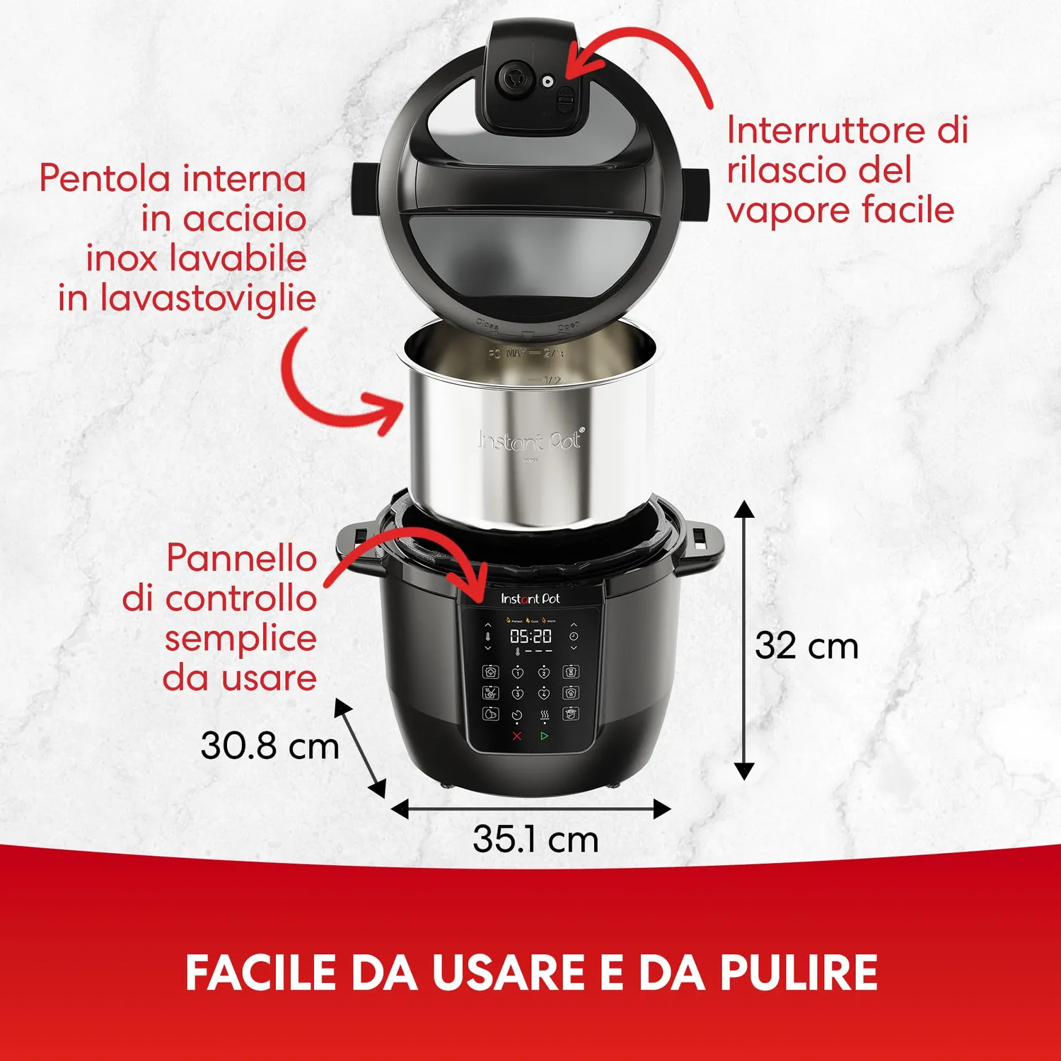 Instant Pot Multicooker 7in1 Pentola 5,7L 6 Porzioni