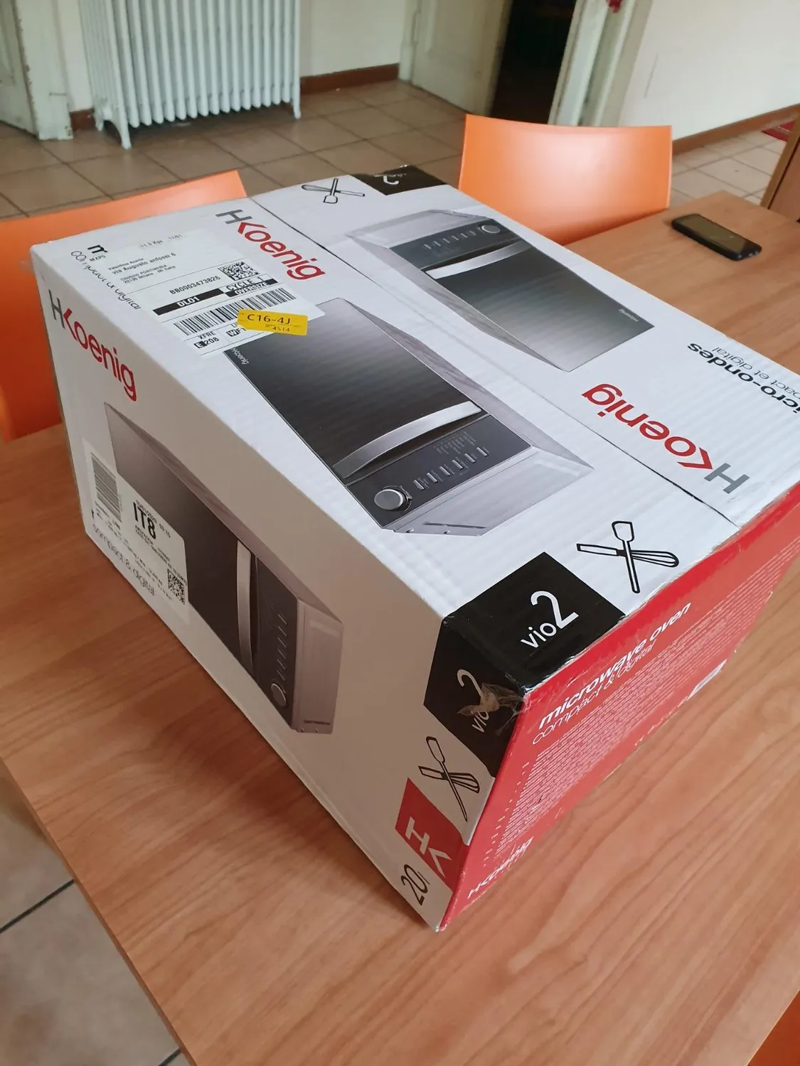 H.Koenig VIO2 Microonde 20L 8 Programmi Nero Specchio