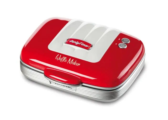 Ariete Party Time 1973 Piastra Waffle Rossa 700W Antiaderente