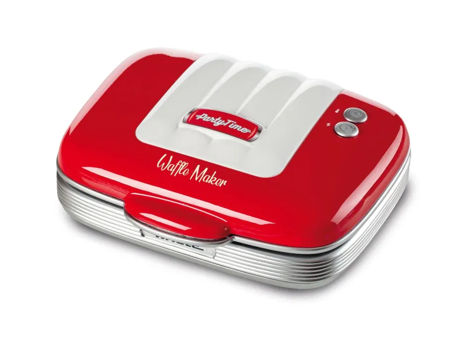 Ariete Party Time 1973 Piastra Waffle Rossa 700W Antiaderente