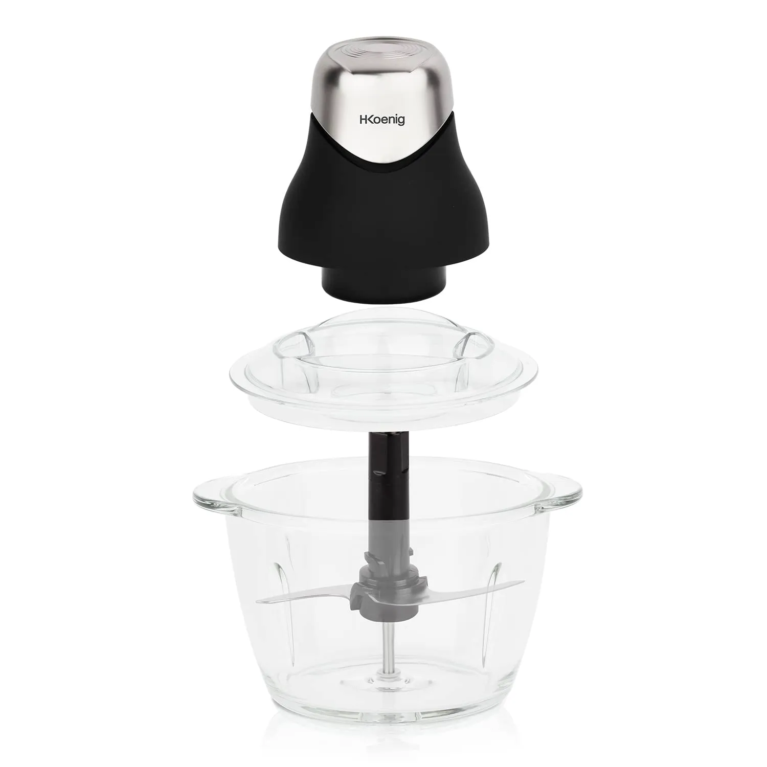 H.Koenig LEO8 Mini Tritatutto Vetro 1L 320W con Coperchio